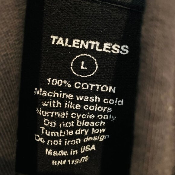 Talentless Please Wash Your Hands Heavyweight Hoodie Men’s Adult Large Black - Picture 4 of 4